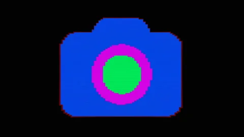 Bright pixel camera. Old vintage retro video.Digital old tv screen. Stock Footage 106334354