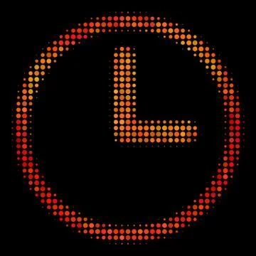 Bright Pixel Clock Icon Stock Illustration