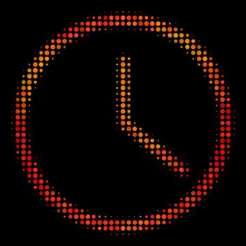 Bright Pixel Clock Icon Illustrazione stock