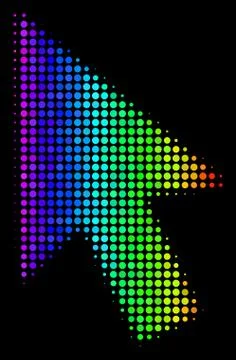 Bright Pixel Cursor Arrow Icon Stock Illustration