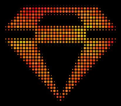 Bright Pixel Diamond Icon 库存插图