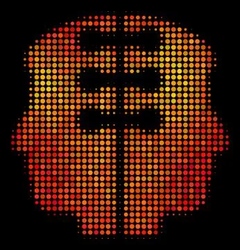 Bright Pixel Dual Head Interface Icon Stock Illustration