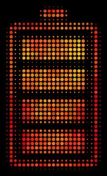 Bright Pixel Electric Battery Icon Stock-Illustration