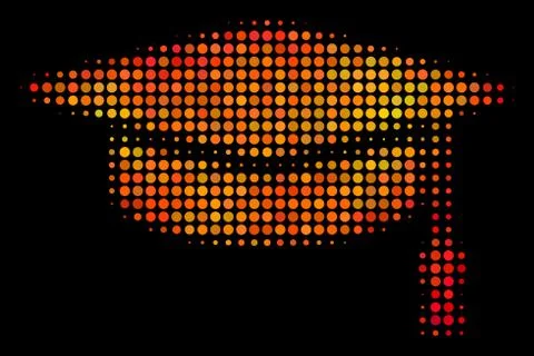Bright Pixel Graduation Cap Icon Stock Illustration