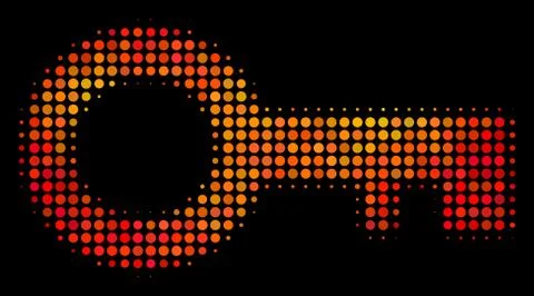 Bright Pixel Key Icon Illustrazione stock