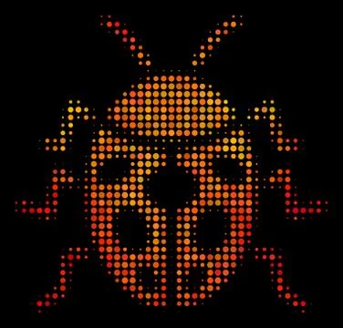 Bright Pixel Ladybird Bug Icon Stock Illustration