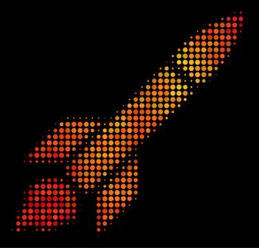 Bright Pixel Missile Launch Icon Stock Illustration