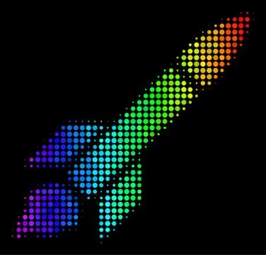 Bright Pixel Missile Launch Icon Stock Illustration