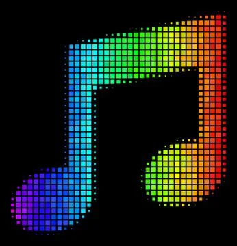 Bright Pixel Music Icon Stock Illustration