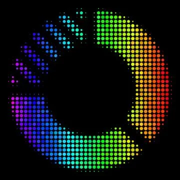 Bright Pixel Pie Chart Icon Stock Illustration