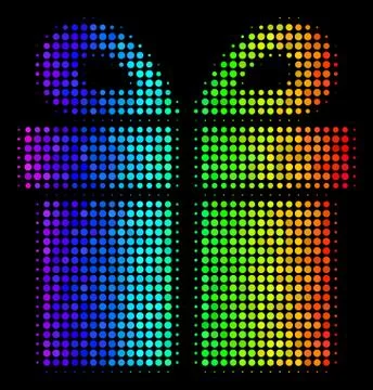 Bright Pixel Present Icon Stock Illustration