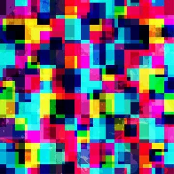 Bright pixel seamless pattern Illustrazione stock