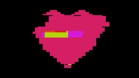 Bright pixel set of different figures, icons. Old vintage retro video Stock Footage 105534165