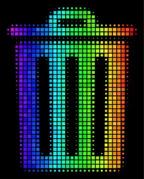 Bright Pixel Trash Bin Icon 스톡 일러스트