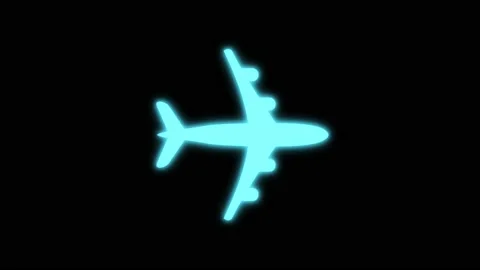Bright plane icon Stock Footage 162836432
