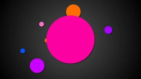 Bright planets are on orbits in space, cartoon style backdrop, computer Stock Illustration