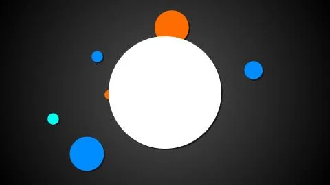 Bright planets are on orbits in space, cartoon style backdrop, computer Stock Illustration