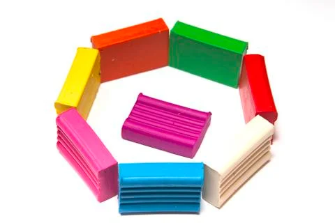 Bright plasticines bars on a white background Stock Photos