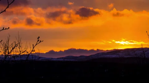 Bright polar sunset. Time lapse Stock Footage 42694825