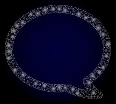 Bright Polygonal Network Message Cloud with Lightspots イラスト素材