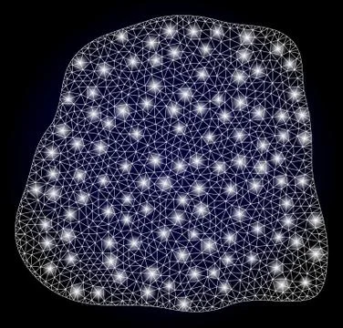 Bright Polygonal Network Stone with Light Spots Stock Illustration