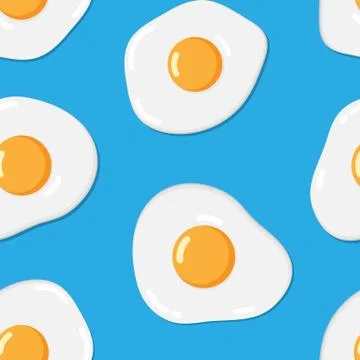 Bright pop art vector seamless pattern of fried eggs 库存插图