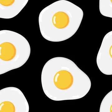 Bright pop art vector seamless pattern of fried eggs Stock Illustration