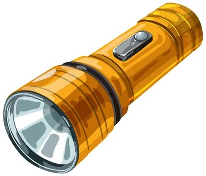 Bright Portable Flashlight Vector Illustration Stock Illustration