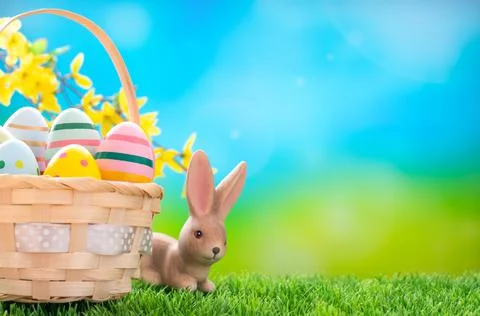 Bright positive Easter background. Stock Photos