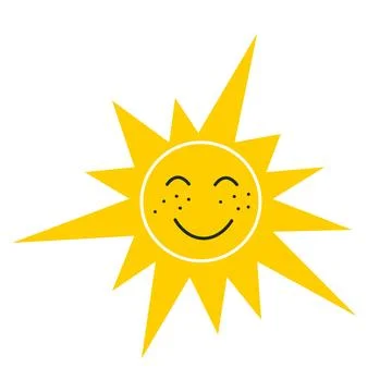 Bright positive summer sun Vector element Stock Illustration