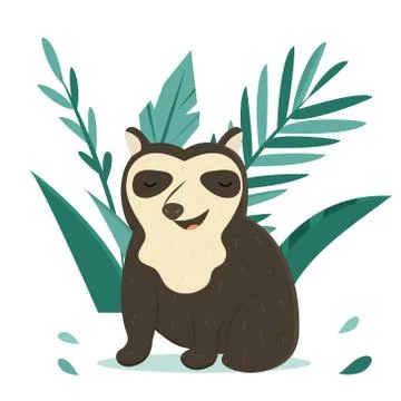 Bright poster with peruvian bear in the jungle Stock Illustration