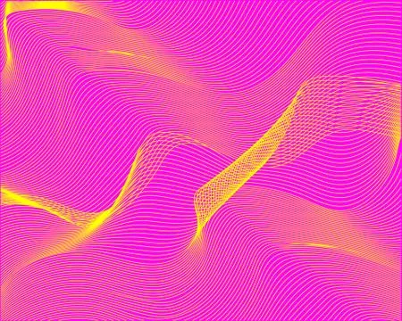 Bright print yellow grid lines on pink background Stock Illustration