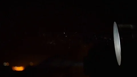 Bright Projector Light With Dust Particle Stream Digital Cinema projection Video stock 88064755