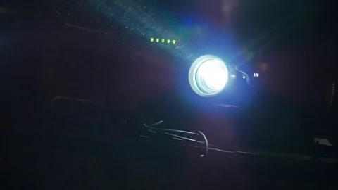 Bright Projector Light With Dust Particle Stream Digital Cinema projection Video stock 88094325