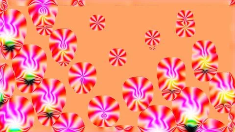 Bright psychedelic abstract swirl circles with colorful pattern Stock Illustration