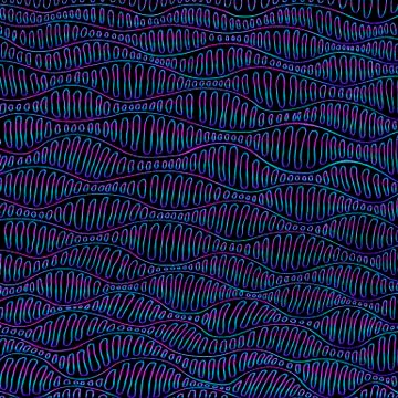 Bright, psychedelic background, blue pink neon color outline, cy Stock Illustration