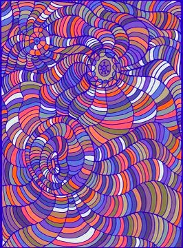 Bright, psychedelic, ethnic style background, blue color outline Stock Illustration