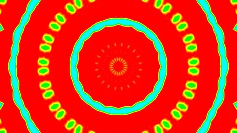 Bright psychedelic kaleidoscope pattern with concentric circles Stock Illustration
