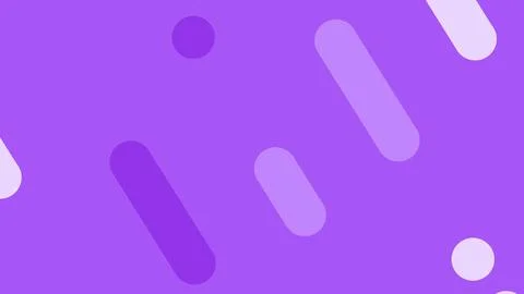 Bright purple abstract background featuring diagonal rounded stripes and circ 库存插图