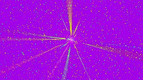 Bright purple background with glowing rays and flying particles Stock Footage 106611980