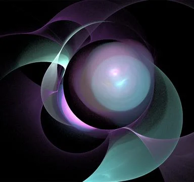 Bright purple-blue abstract pattern on black, color digital graphics Stock Illustration