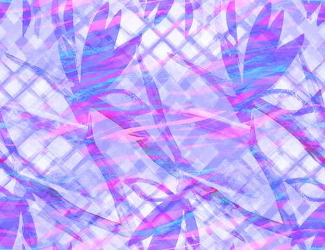 Bright purple botanical pattern with silhouettes of strelitzia flowers Illustrazione stock