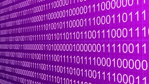 Bright Purple Digital Binary Code Flowing Cyberspace Stock Footage 319980512