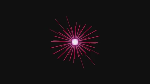 Bright purple light star burst glowing with rays on a dark black background Video stock 340875102