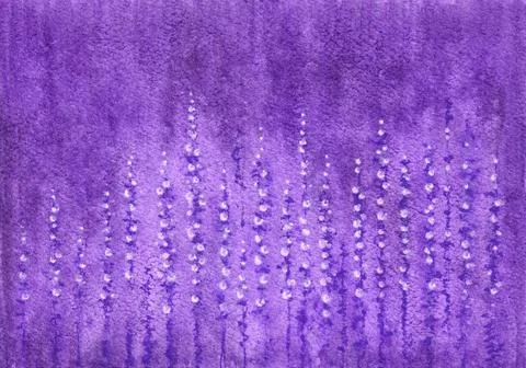 Bright Purple Nature floral landscape. Beautiful meadow landscape. Stock Illustration