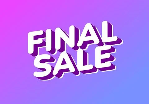 Bright purple pink gradient background with bold 3D white text saying FINAL.. Ilustração Stock