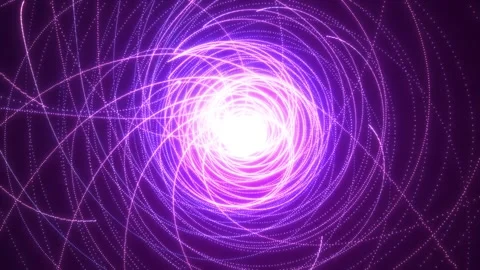Bright purple spiral vortex of glowing lines converges into a radiant center, Stock Footage 332802461