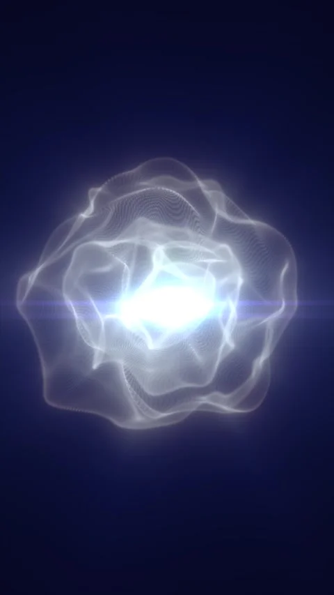 Bright quantum light flickers within concentric, flowing layers. Abstract e.. Stock Footage 347732932