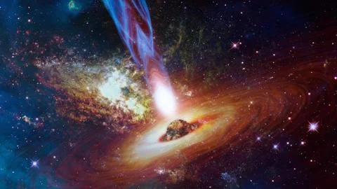 Bright quasar in deep space. Elements of this image furnished by NASA Stock Photos