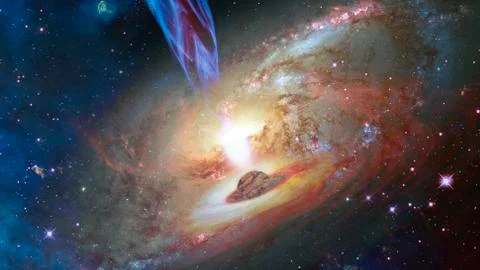 Bright quasar in deep space. Elements of this image furnished by NASA Stock Photos